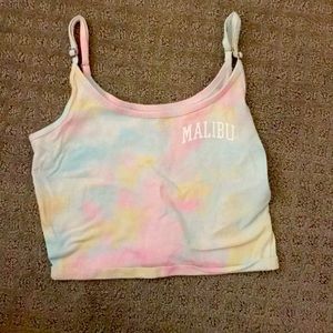 Multi colored tang top runs small